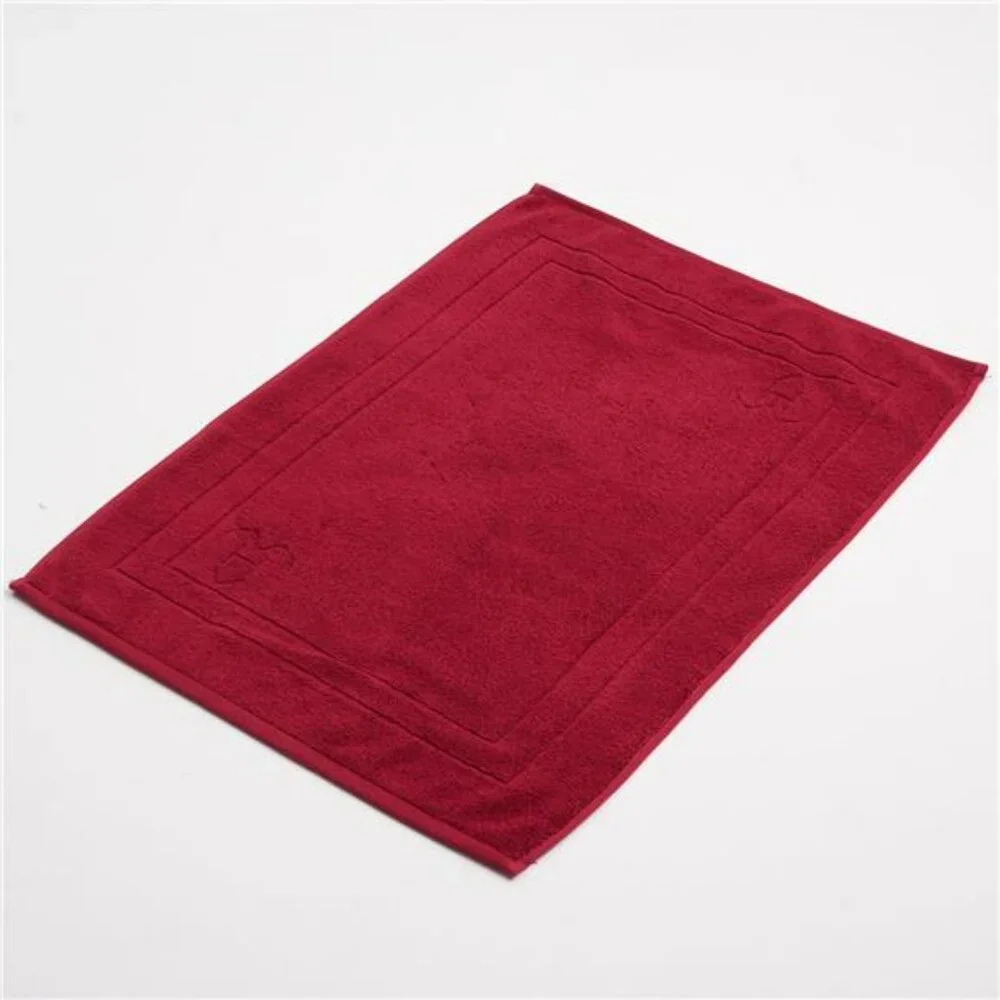 Organic Cotton Bath Mat Set of 2 Red 20x27 Soft Absorbent Quick Dry Bathroom Rug